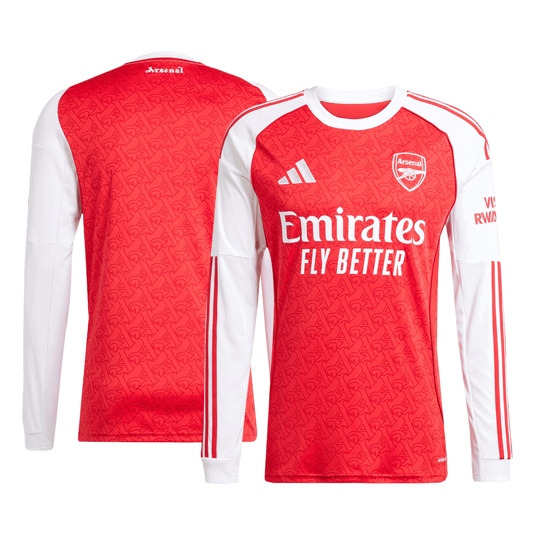 Arsenal Otthoni Hosszú Ujjú Soccer Mez 2025/26 Piros