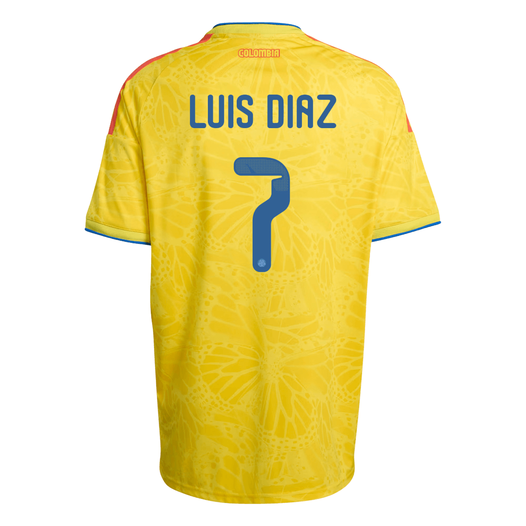 LUIS DíAZ #7 Colombia Otthon Mez 2026 Sárga