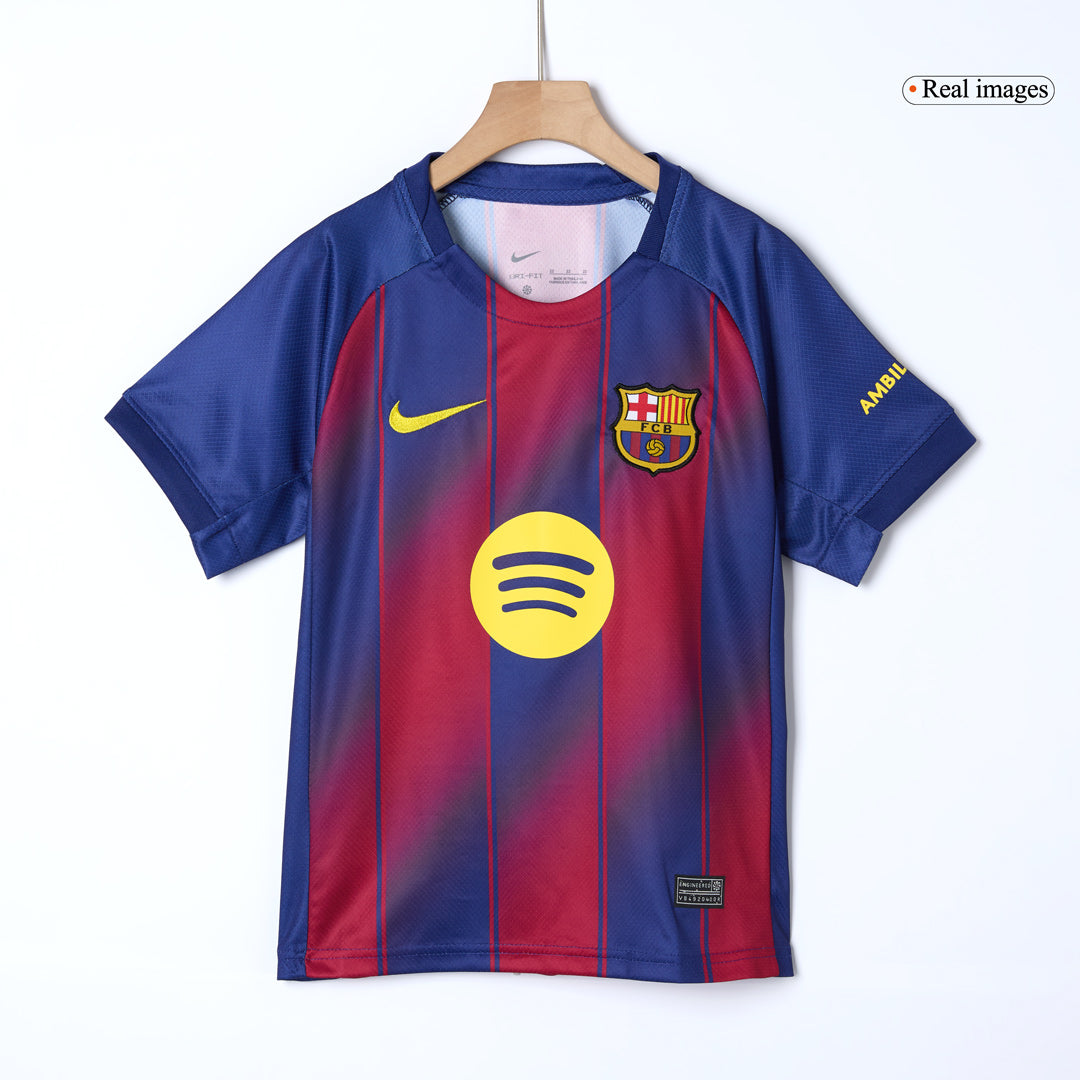 Kid's Barcelona Otthon Soccer Mez Készlet(Mez+Rövidnadrág) 2025/26 Piros&Kék