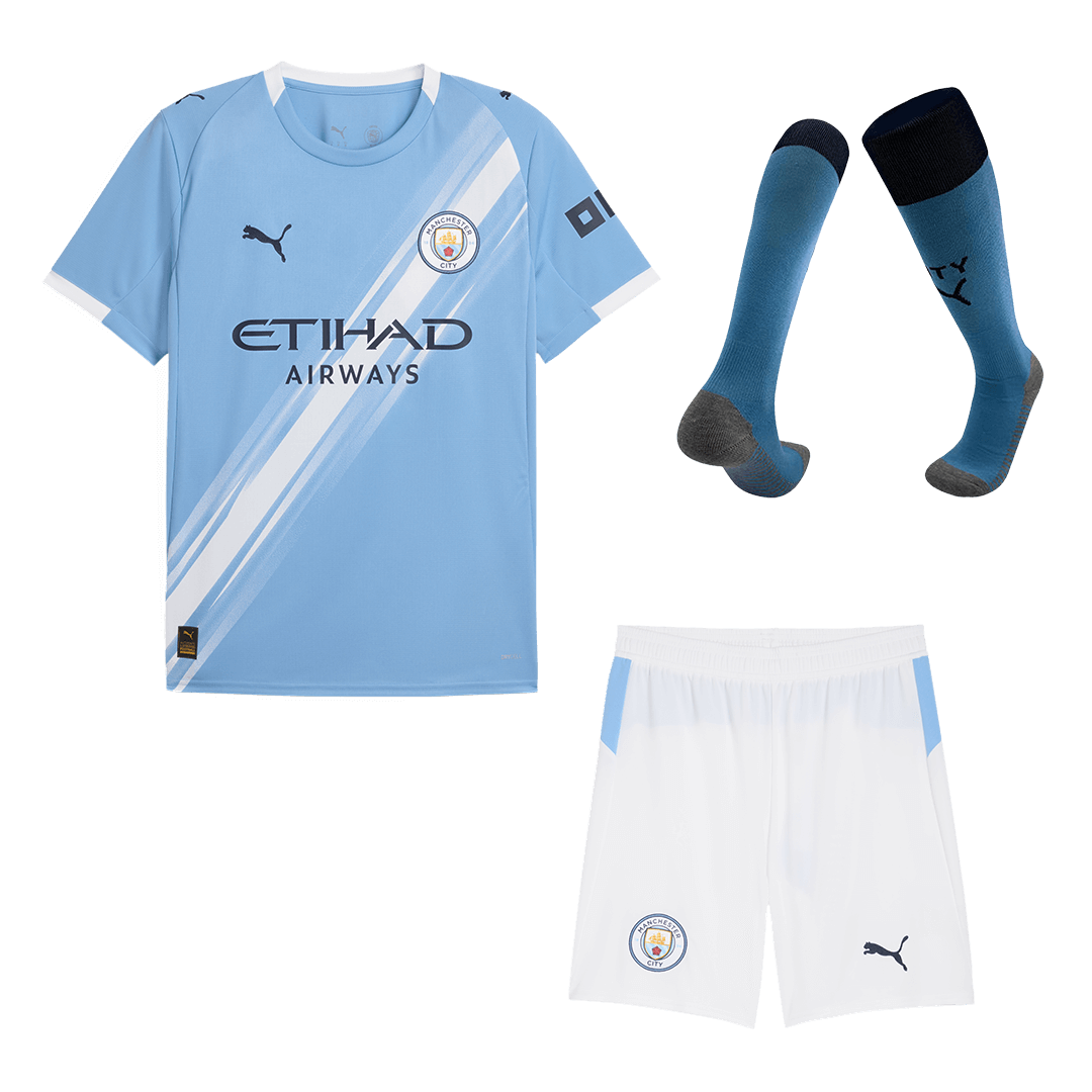 Manchester City Hazai Szett (Mez + Nadrág + Zokni) Mez 2025/26 Kék