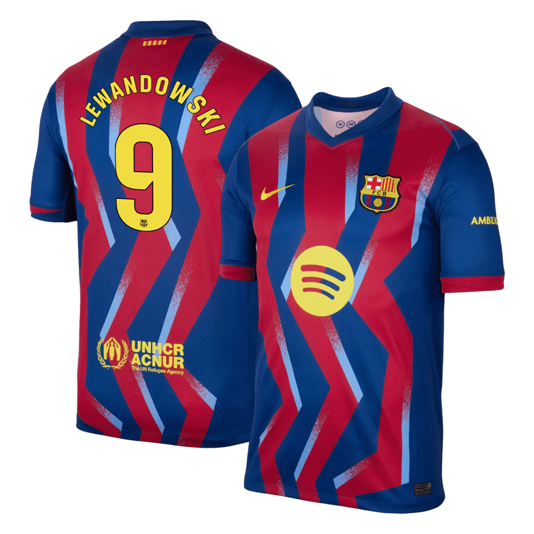 LEWANDOWSKI #9 Barcelona Negyedik  Mez 2025/26 Piros&Kék