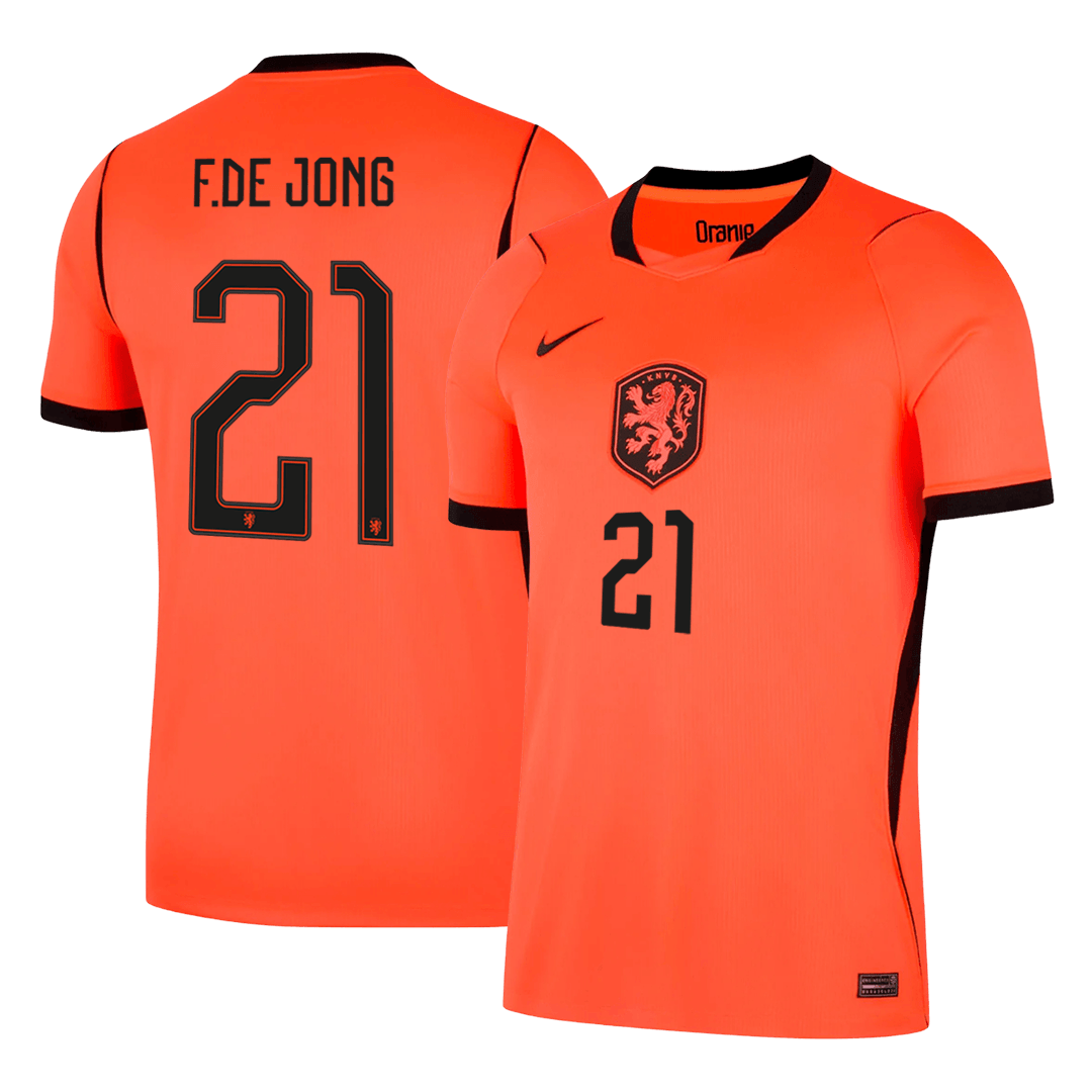 F.DE JONG #21 Netherlands Hazai Mez 2026 Narancs