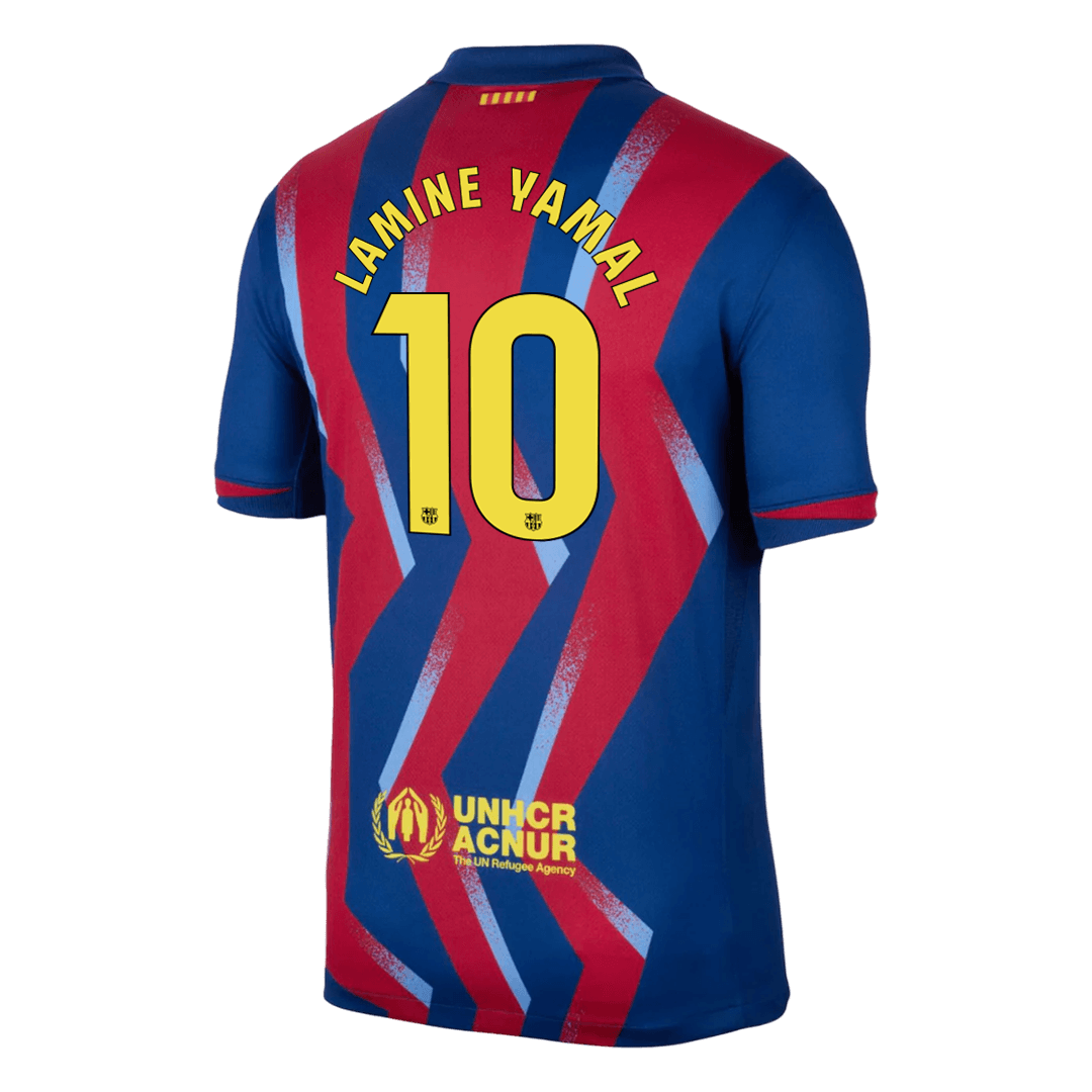 LAMINE YAMAL #10 Barcelona Negyedik Mez 2025/26 Piros&Kék