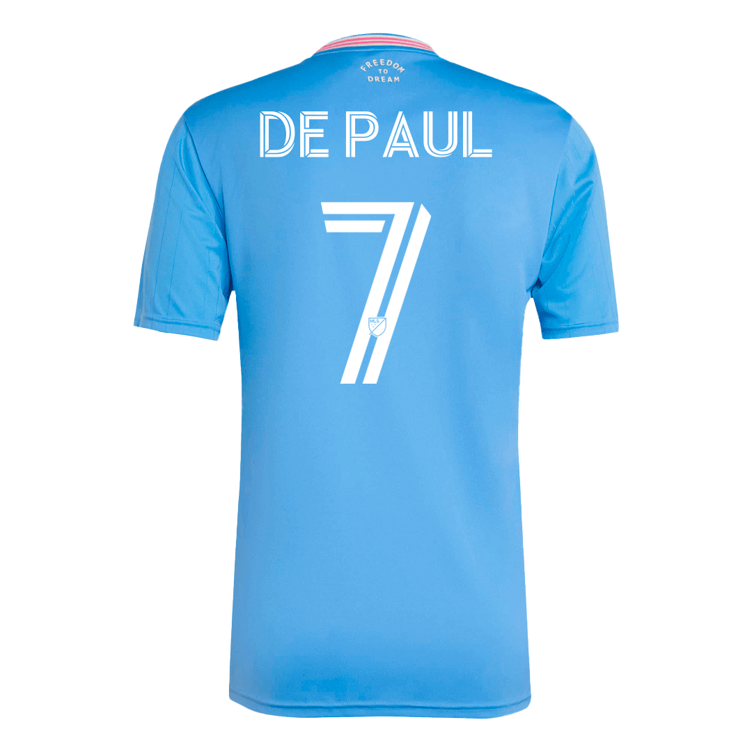 DE PAUL #7 Inter Miami Harmadik Idegenbeli Soccer Mez 2025 kék
