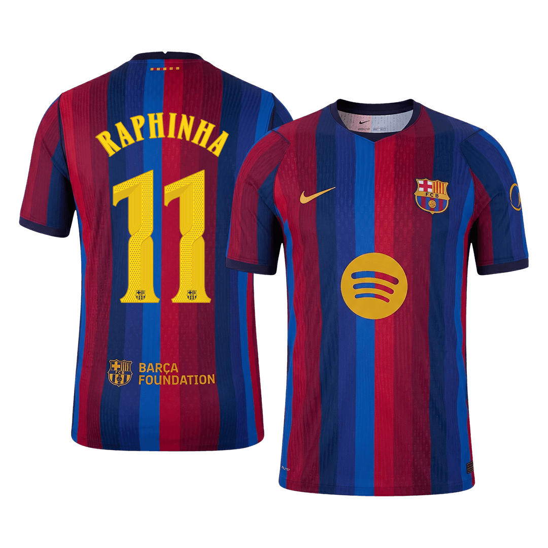 RAPHINHA #11 Barcelona Játékos Verzió Hazai Mez 2026/27 Piros & Kék - UCL