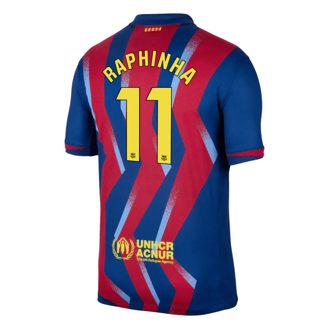 RAPHINHA #11 Barcelona Negyedik Mez 2025/26 Piros&Kék