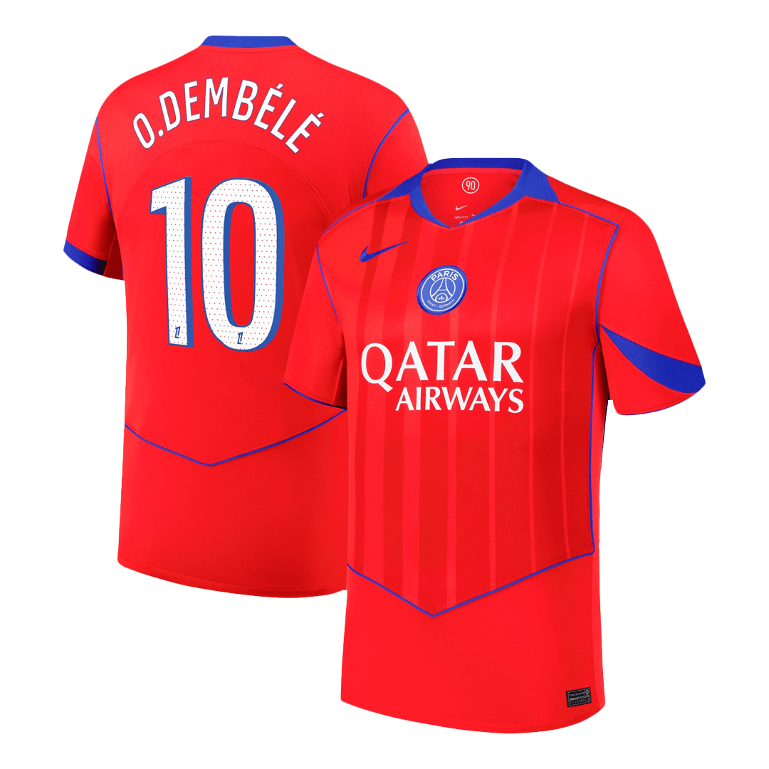O.DEMBÉLÉ #10 PSG Idegenbeli Harmadik Mez 2025/26 Piros