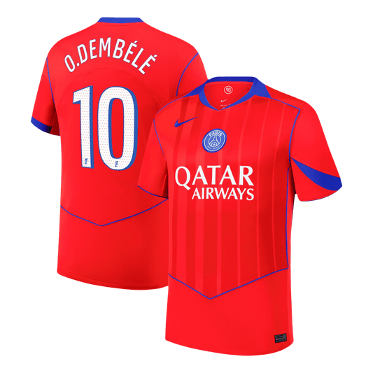 O.DEMBÉLÉ #10 PSG Idegenbeli Harmadik Mez 2025/26 Piros