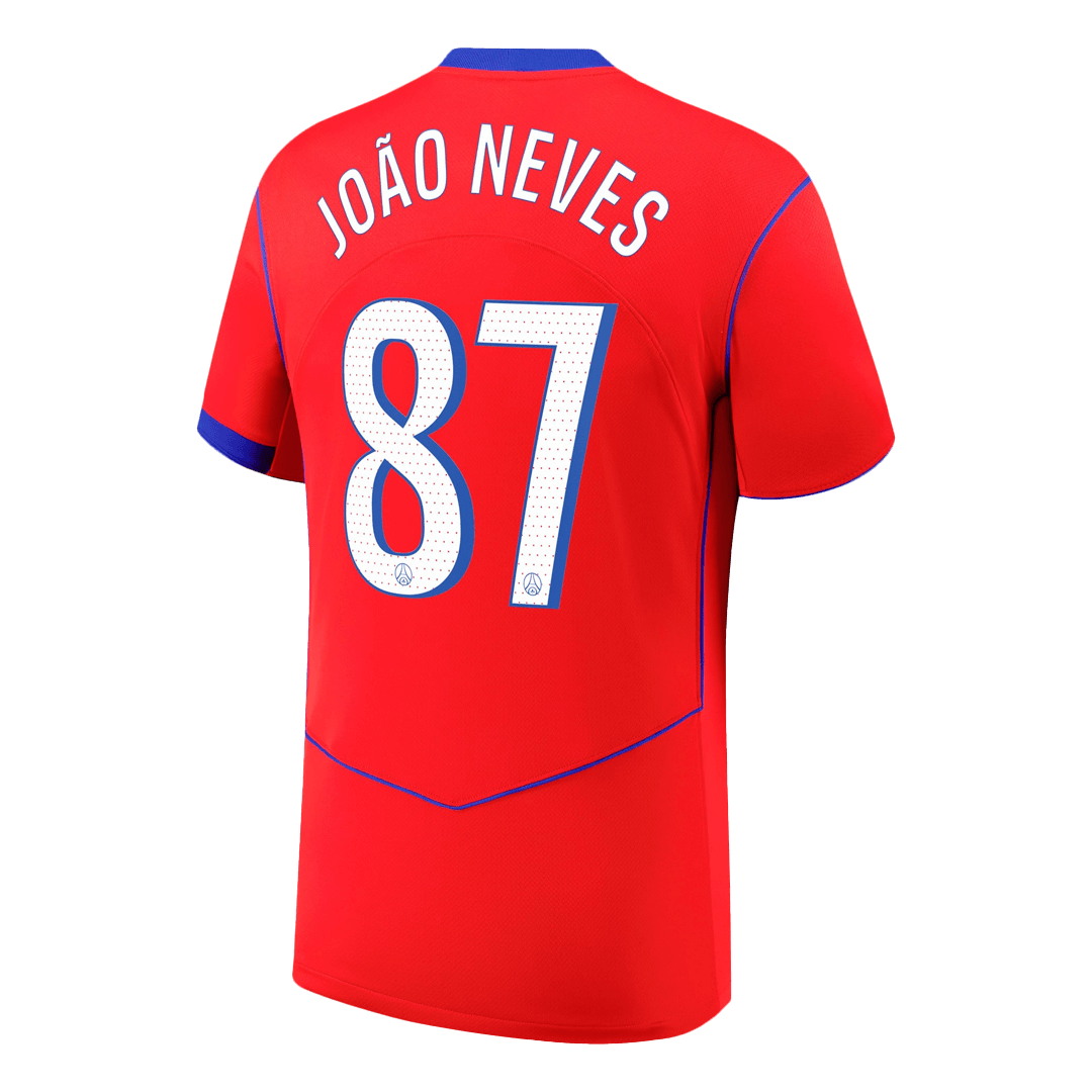 JOÃO NEVES #87 PSG Idegenbeli Harmadik Mez 2025/26 Piros