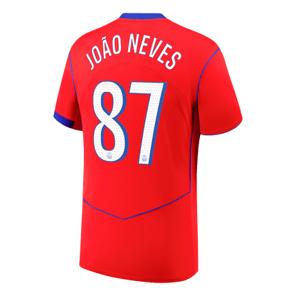 JOÃO NEVES #87 PSG Idegenbeli Harmadik Mez 2025/26 Piros
