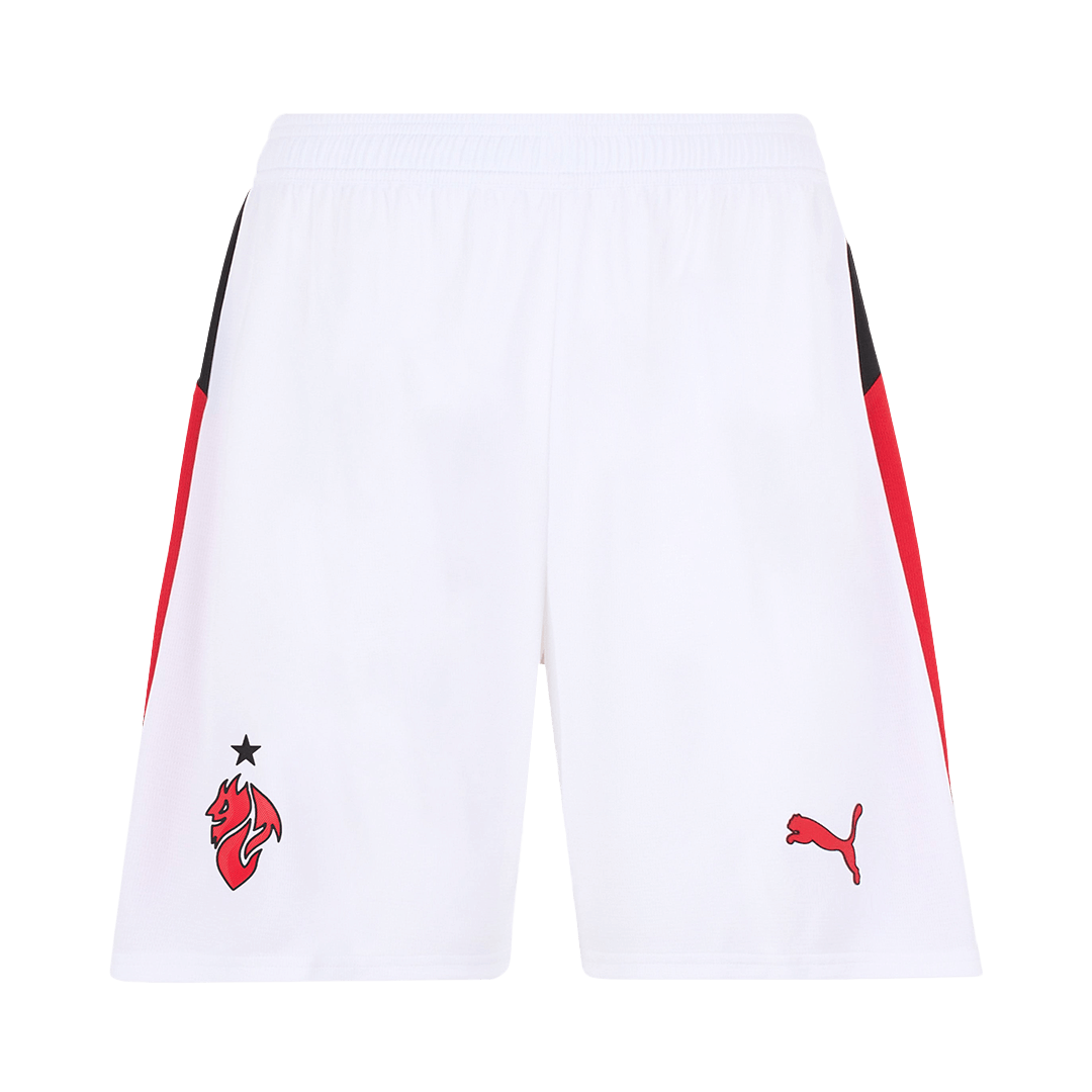 AC Milan Idegenbeli Soccer Rövidnadrág 25/26 Fehér