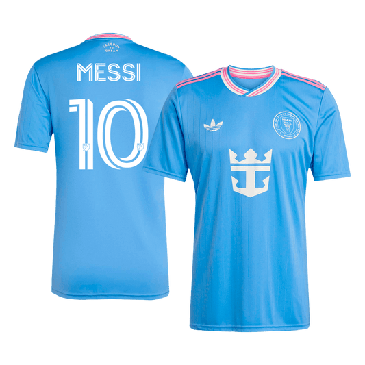 MESSI #10 Inter Miami Harmadik Idegenbeli Soccer Mez 2025 kék