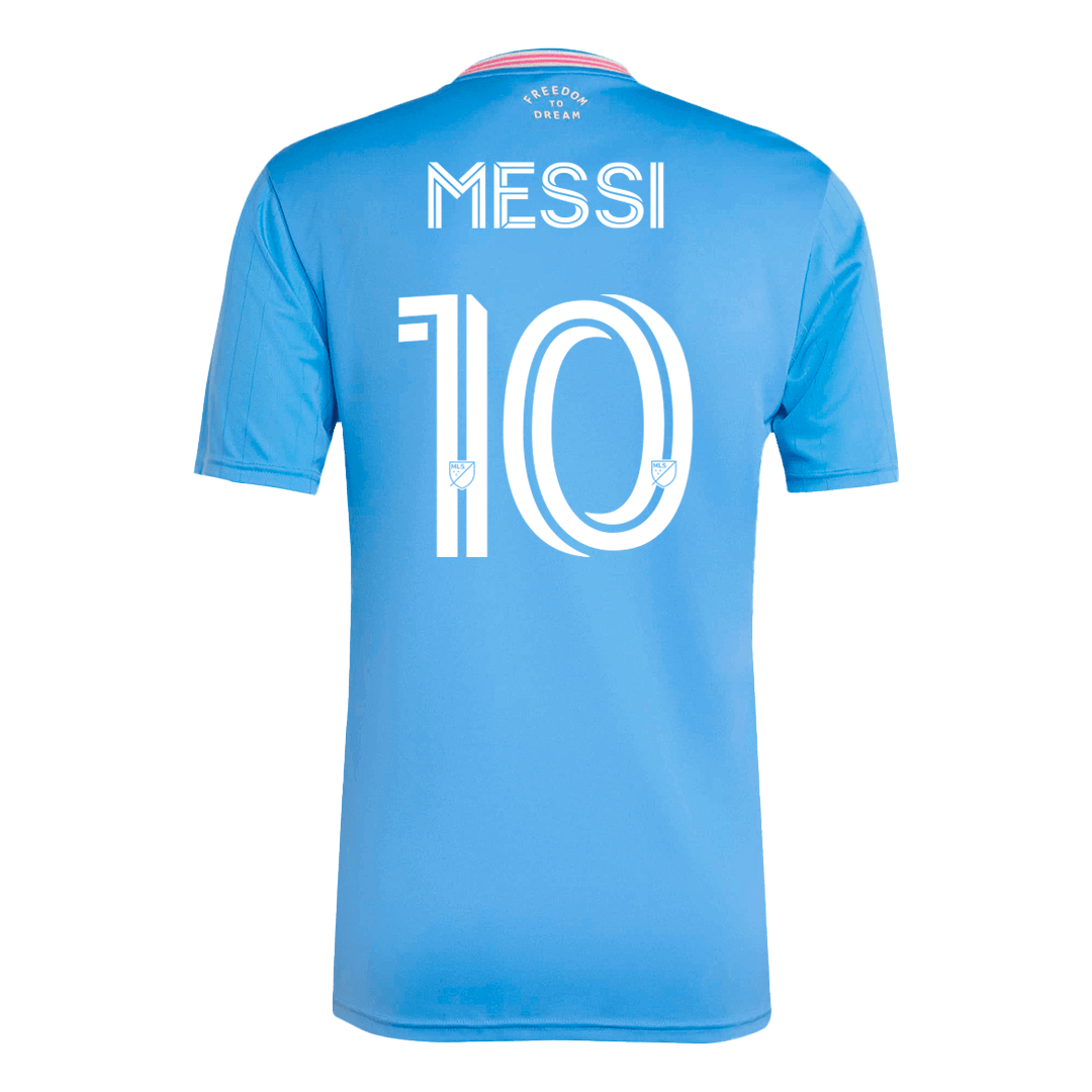 MESSI #10 Inter Miami Harmadik Idegenbeli Soccer Mez 2025 kék