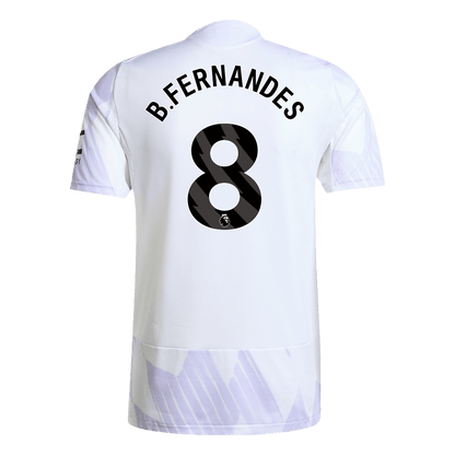 B.FERNANDES #8 Hiteles Manchester United Idegenbeli Soccer Mez 2025/26 Fehér