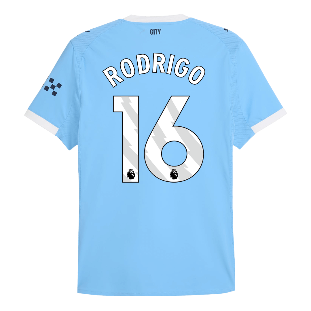 RODRIGO #16 Manchester City Játékos Otthon Mez 2025/26 Kék