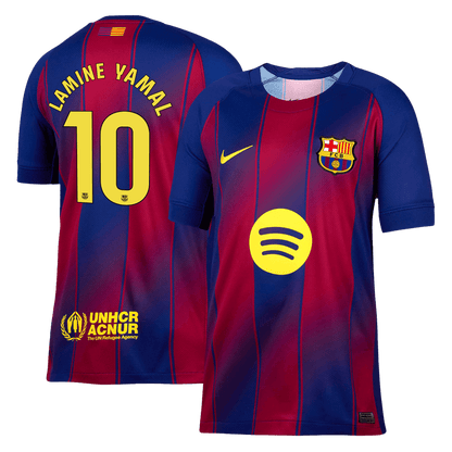 LAMINE YAMAL #10 Barcelona Otthon Soccer Mez 2025/26 Piros&Kék