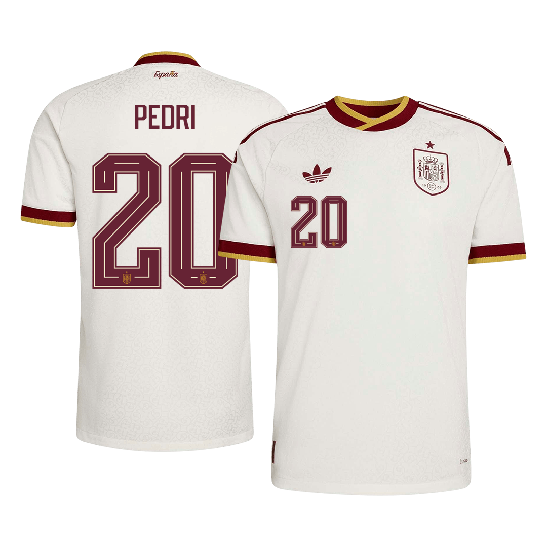 PEDRI #20 Spain Játékos Verzió Idegenbeli Mez Világbajnoki 2026 Fehér