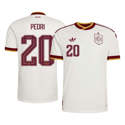 PEDRI #20 Spain Játékos Verzió Idegenbeli Mez Világbajnoki 2026 Fehér