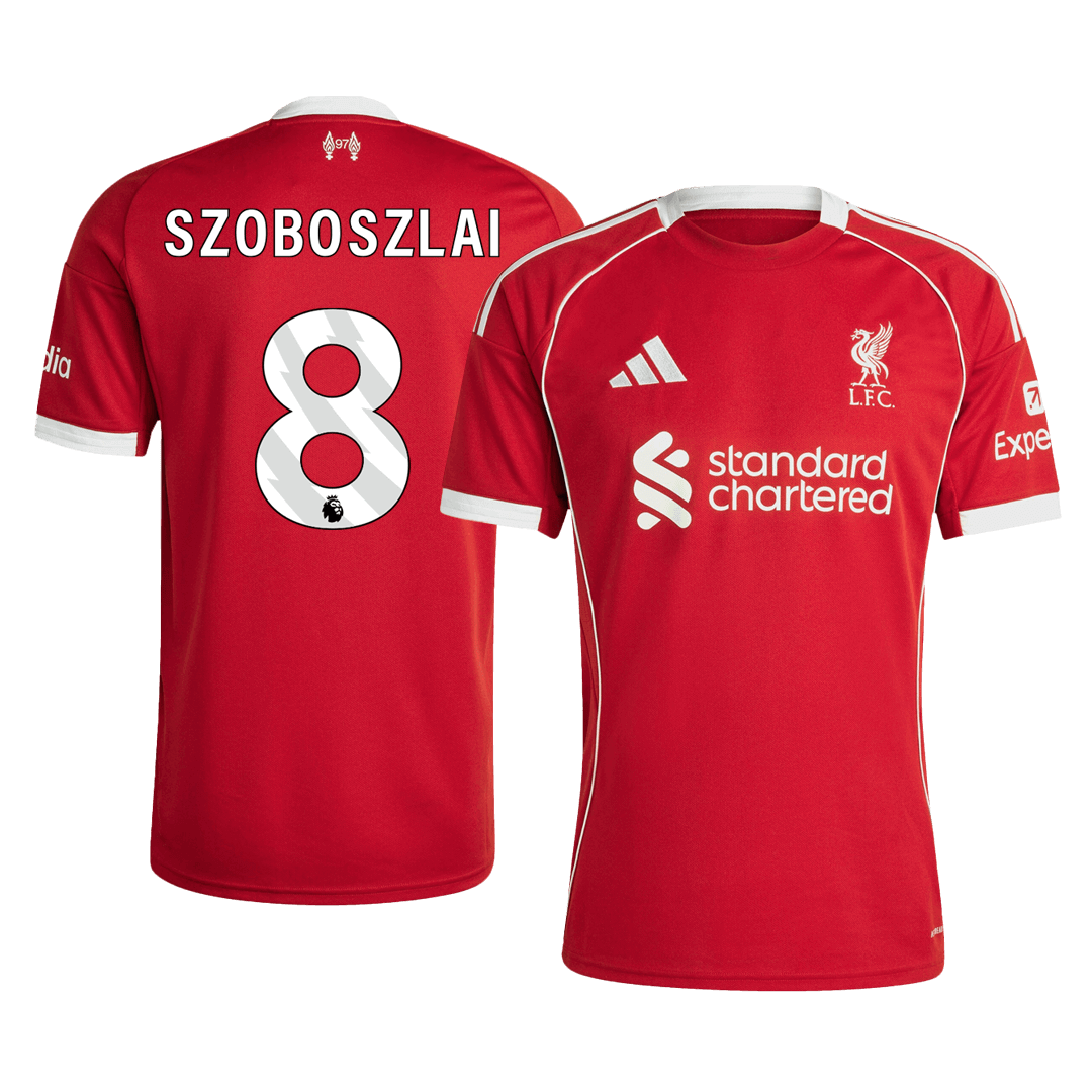 SZOBOSZLAI #8 Liverpool Otthon Mez 2025/26 Piros