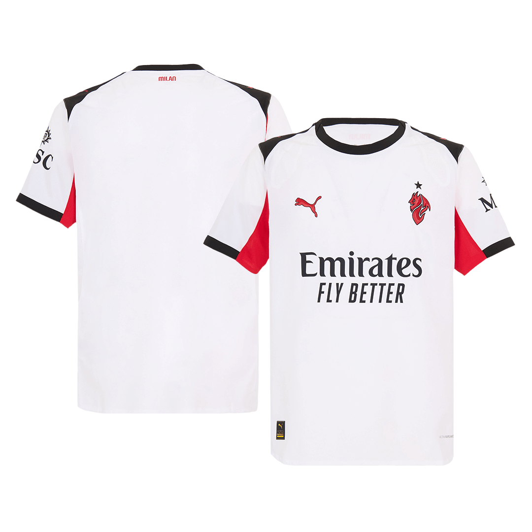 Hiteles AC Milan Idegenbeli Soccer Mez 2025/26 Fehér