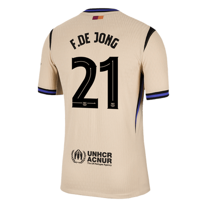 F.DE JONG #21 Játékos Barcelona Idegenbeli Soccer Mez 2025/26 Sárga - UCL